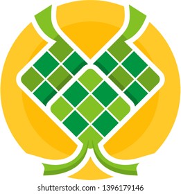 Ketupat logo design vector ready for Eid Al-fitr