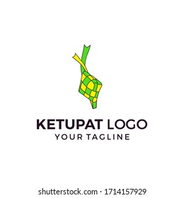 Icono del logotipo Ketupat diseño plano plantilla vectorial