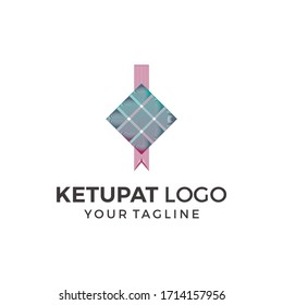 Ketupat-Logo-Symbol flache Design-Vektorillustration-Vorlage