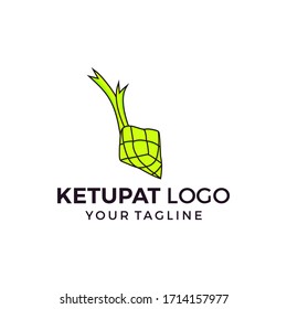Icono del logotipo Ketupat diseño plano plantilla vectorial