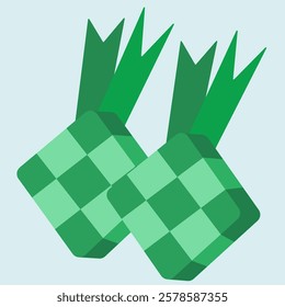 ketupat makanan khas di hari raya idul fitri. vector design adn flat design of ketupat