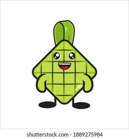 ketupat mascot illustration design on white background