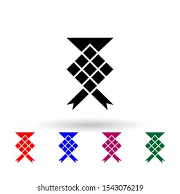 Ketupat multi color icon. Simple thin line, outline vector of ramadan icons for ui and ux, website or mobile application