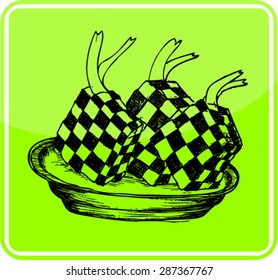 Ketupat or packed rice dumpling