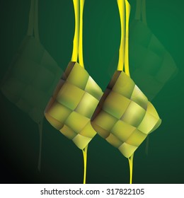 Ketupat or rice dumpling is a local delicacy during the festive season. Special Food in indonesia