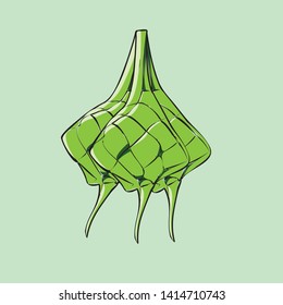 Ketupat or Rice Dumpling Vector for Eid Al-Fitr, Ramadhan Kareem, HappyEid Mubarak, Illustrator Graphic Design