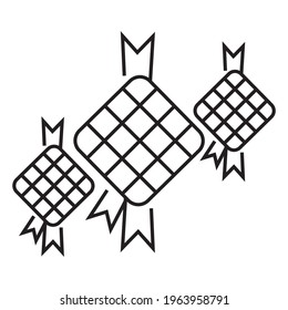Ketupat sketch Design Vector Illustration