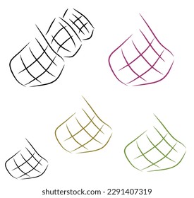 Ketupat sketch design Vector Illustration. Hand drawing of Indonesian and Malaysian traditional Food named ketupat, for Eid Mubarak Greeting.