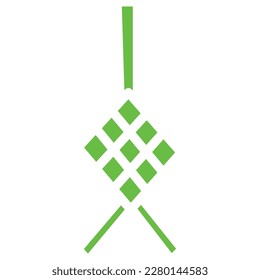 Ketupat stencil with green color design