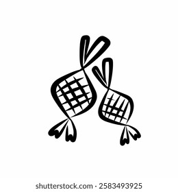 ketupat symbol for design, this tradisional food from Indonesia.