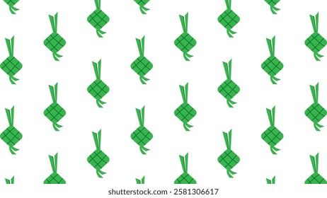 Ketupat, a tradition food from rice from south east Asia. Symbols of Eid Mubarak in Indonesia. Seamless pattern for background. festive and celebration of Eid al-fitr day