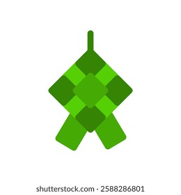 ketupat traditional food flat icon illustration