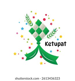 Ketupat Traditional Rice Dumpling Vector Illustration