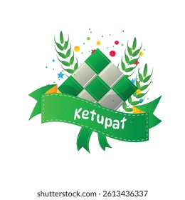 Ketupat Traditional Rice Dumpling Vector Illustration