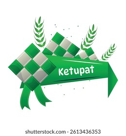 Ketupat Traditional Rice Dumpling Vector Illustration