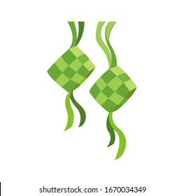 ketupat vector decoration for ied al fitr ramadan symbol in flat illustration vector isolated in white background