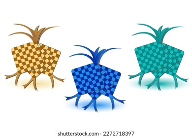 ketupat vector decoration for ied al fitr ramadan symbol in flat illustration vector