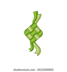ketupat vector decoration for ied al fitr ramadan symbol in flat illustration vector isolated in white background