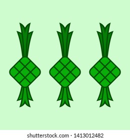 Ketupat vector eid mubarak ramadhan flat design illustration
