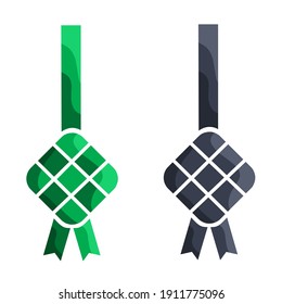 Ketupat vector illustration, with different design styles.  flat minimalist design eps 10.