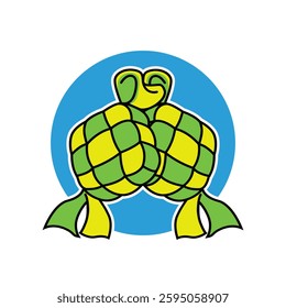 Ketupat vector illustration icon eid mubarak food asia culture