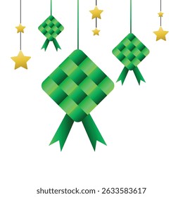 Ketupat vector illustration on white background.