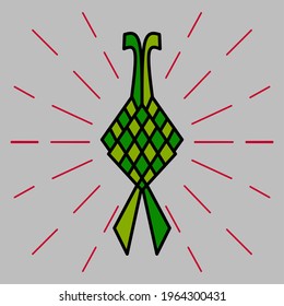 Ketupat vector illustration.
traditional food during Islamic celebrations. suitable for a variety of design purposes.