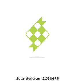Ketupat. Plantilla de icono de esquema del vector