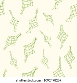 Ketupat vector seamless pattern for ramadhan, eid al fitri