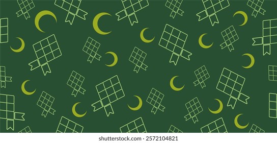 Ketupat vector texture background seamless pattern Eid Al-Fitr indonesian