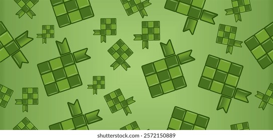 Ketupat vector texture background seamless pattern Eid Al-Fitr indonesian