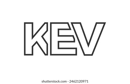 KEV-Logo-Design-Vorlage mit kräftigem und modernem Fettdruck. Einfache und minimale Typografie auf Basis des Logos für die Vektorgrafik. Trendige Firmenidentität ideal für Unternehmen brande Präsenz.