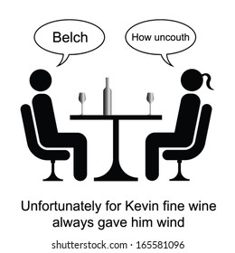 Kevin could not handle his wine cartoon isolated on white background 