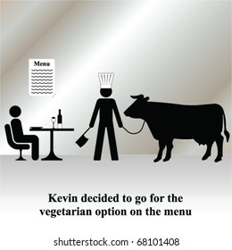 Kevin decided to opt for the vegetarian menu