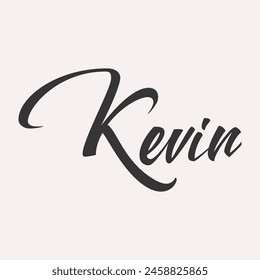 Kevin. English name handwritten inscription. hand drawn lettering. High quality calligraphy card. Vector illustration.