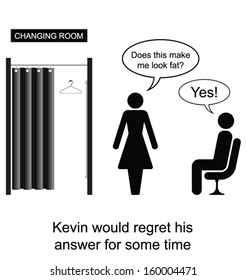 Kevin would come to regret his answer cartoon isolated on white background 