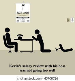Kevins salary review was not going too well