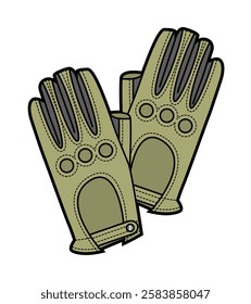 Kevlar gloves mockup template vector design technical illustration.