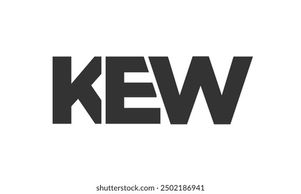 KEW logo design template with strong and modern bold text. Initial based vector logotype featuring simple and minimal typography. Trendy company identity ideal for businesses brand presence.