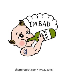 kewpie illustration traditional tattoo flash