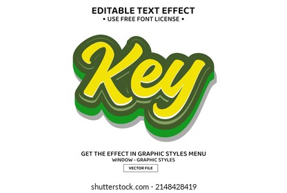 Key 3D editable text effect template