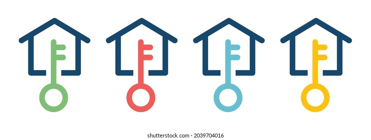 Acceso clave a la ilustración vectorial del icono de la casa.