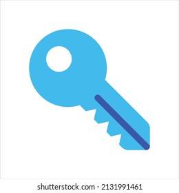 Key access icon vector graphic illustration in blue