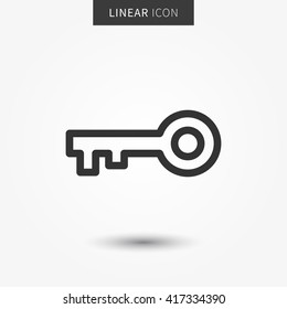 Key access icon vector illustration. Isolated key protection symbol. Security line concept. Password graphic design. 