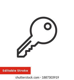 Key access line icon for web template and app. Editable stroke vector illustration design on white background. EPS 10