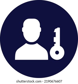 key to access the personal data. locked profile concept icon