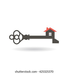 Key To Access Your House Logo. Vector Graphic Design