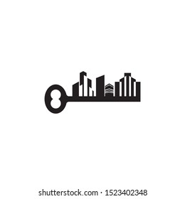 Key apartment icon logo design inspiration vector template