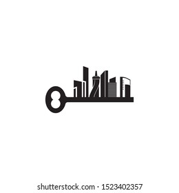 Key apartment icon logo design inspiration vector template