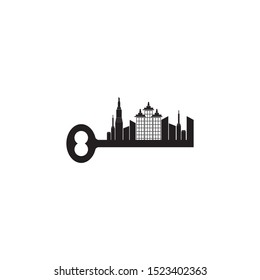 Key apartment icon logo design inspiration vector template